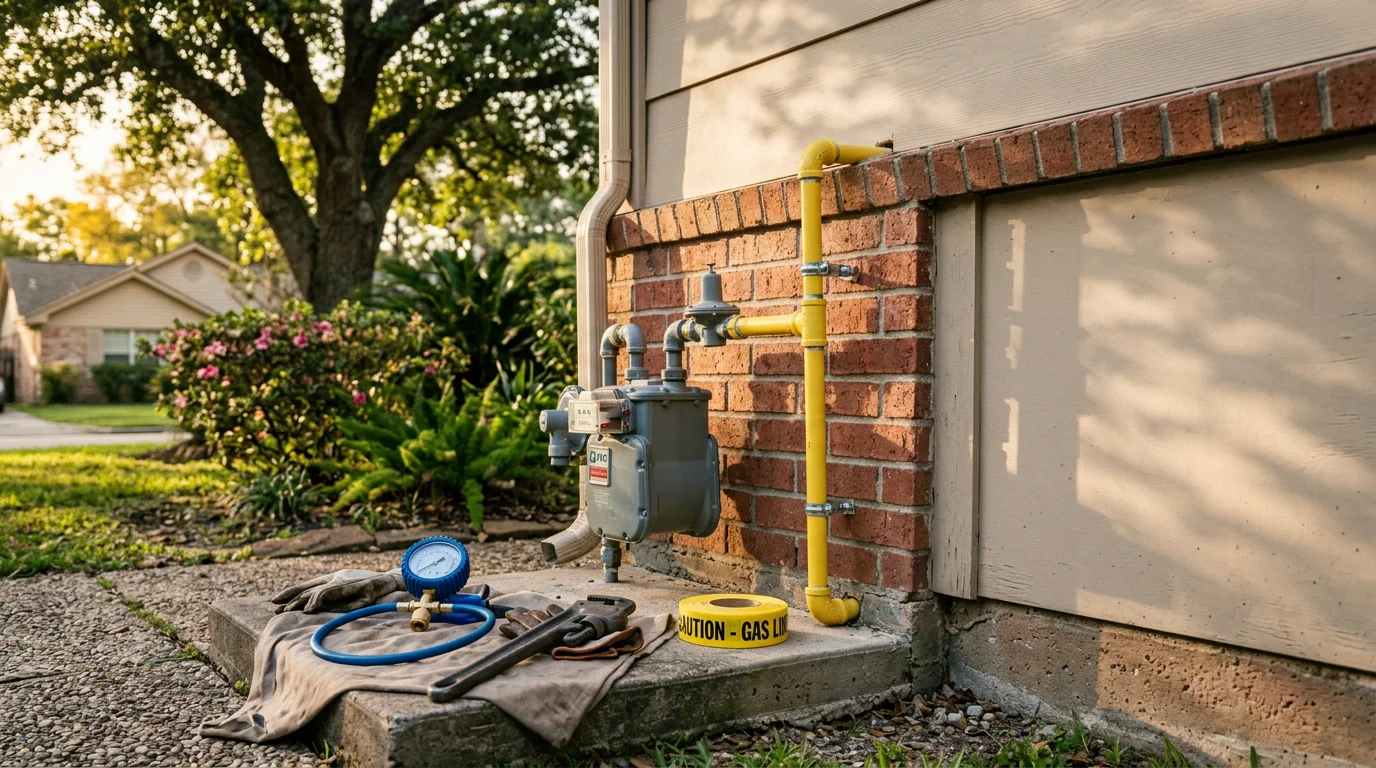 Professional gas line installation for Houston residential property
